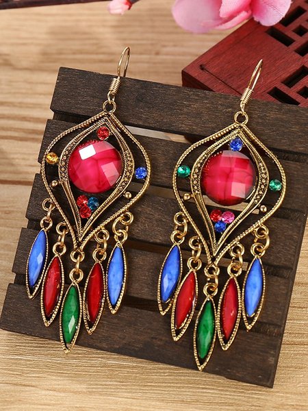 

Vintage Gorgeous Alloy Earrings, Red-green, Earrings