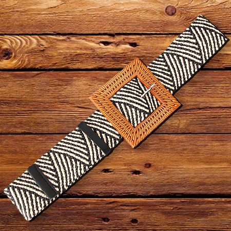 

Straw Elastic Personalized Elastic Plain Canvas Belts, Zebra-stripe, Accessories