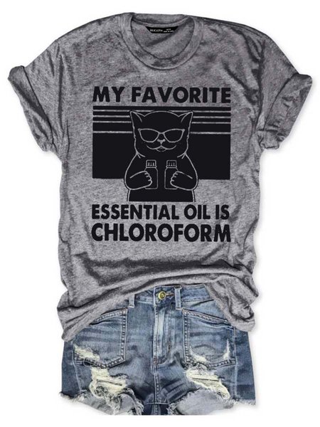 

My Favorite Essential Oil Is Chloroform Vintage Shirt, Gray, T-shirts