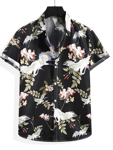 

Leaves Shirts & Tops, Black, Men's Floral shirt