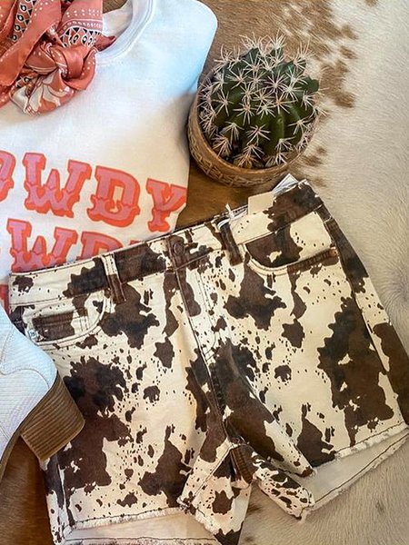 

Casual Printed Pants, Apricot, Pants