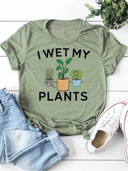 

I Wet My Plants Tee, Army green, T-shirts