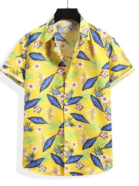 

Holiday Cotton Shirts & Tops, Yellow, Men's Floral shirt