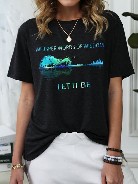 

Whisper Words Of Wisdom Floral-Print Classic T-Shirt, Black, T-shirts