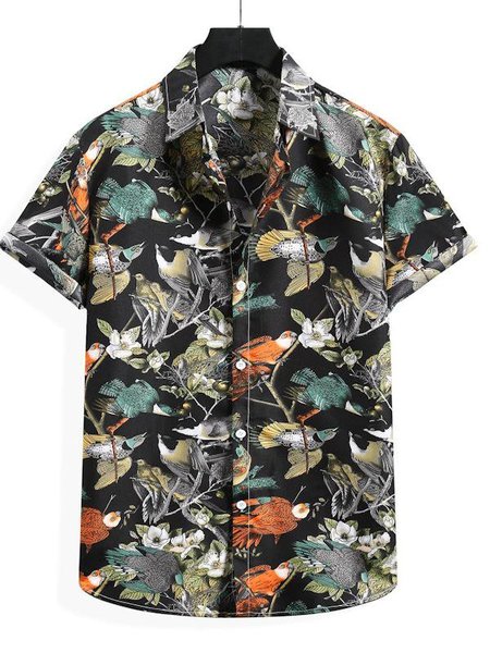 

Holiday Printed Shirts & Tops, Black, Men's Floral shirt