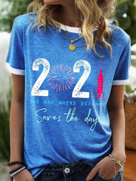 

Educated Vaccinated Caffeinated Dedicated Shirt Cotton Letter Shirts & Tops, Blue, T-shirts