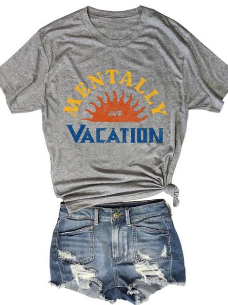 

Short Sleeve Crew Neck Shirts & Tops, Gray, T-shirts