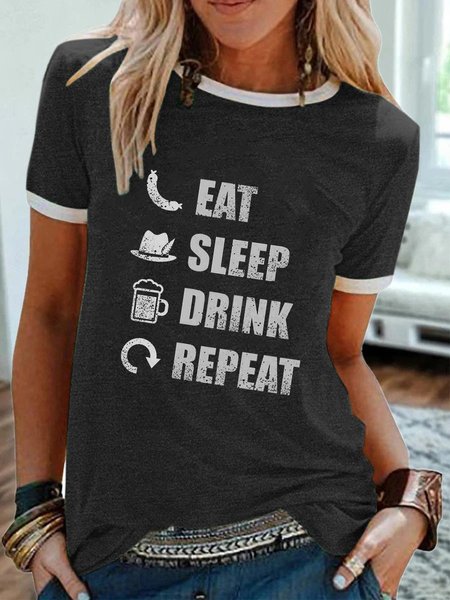 

Eat Sleep Drink Repeat Graphic Tee, Black, T-shirts
