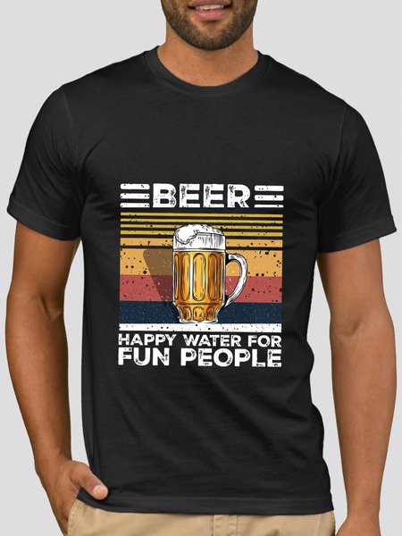 

Cotton-Blend Printed Letter Tee Shirts & Tops, Black, Men's t-shirts
