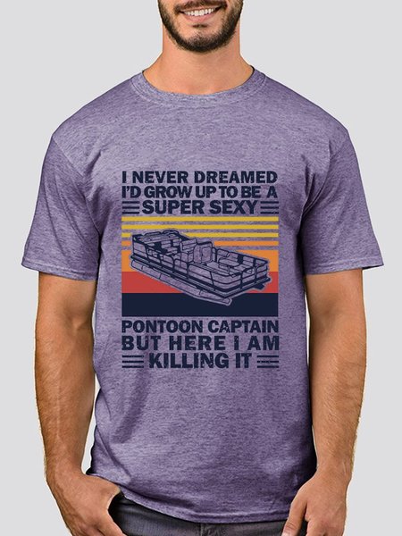 

Printed Cotton-Blend Vintage Tee Shirts & Tops, Purple, Men's t-shirts