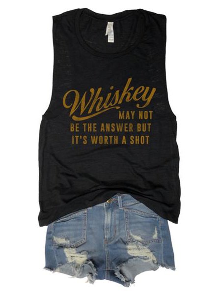 

Cotton-Blend Crew Neck Shirts & Tops, Black, Tank Tops