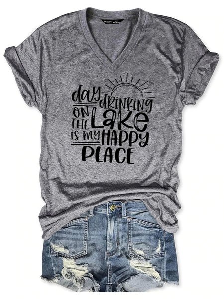

Day Drinking On The Lake Women's T-Shirt, Grey, T-shirts