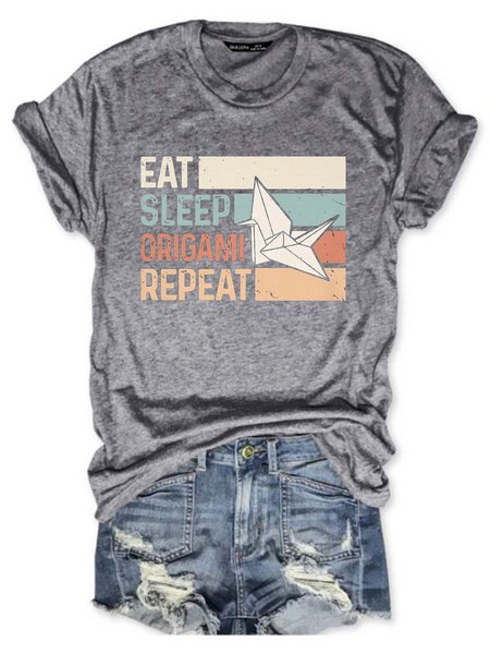 

Eat Sleep Origami Repeat Vintage T-shirt, Gray, T-shirts