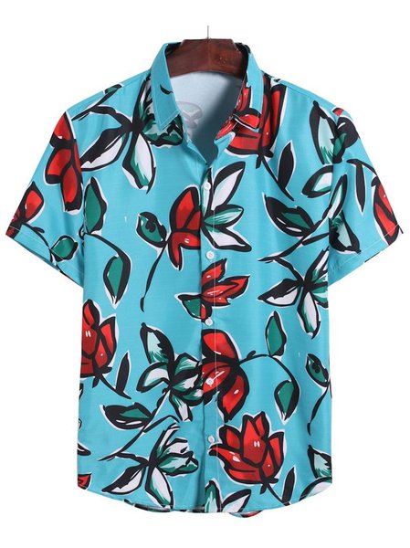 

Tribal Shirts & Tops, Blue, Men's Floral shirt