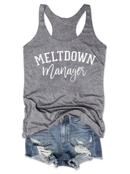 

Meltdown Manager Graphic Tank Top, Gray, Tank Tops