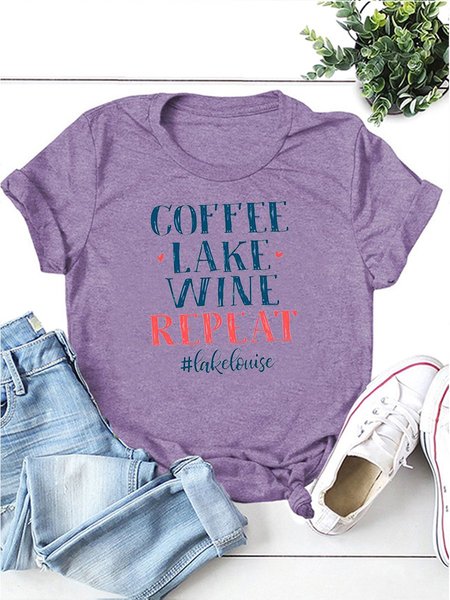 

Coffee Lake Wine Repeat Women's T-Shirt, Purple, T-shirts