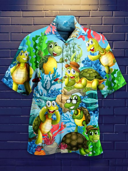 

Shirt Collar Beach Shirts & Tops, Blue, Men's Floral shirt
