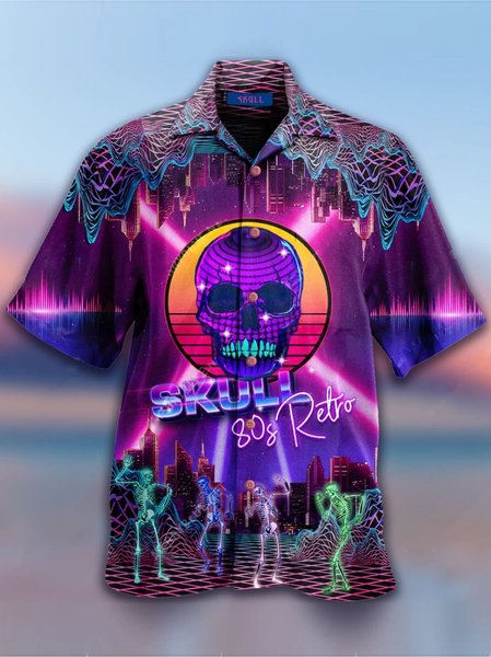 

Ombre Shirt Collar Statement Shirts & Tops, Purple, Men's Floral shirt