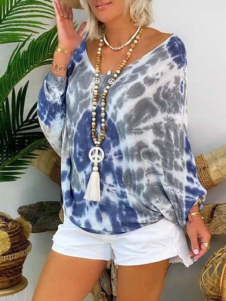 

Printed Cotton-Blend Casual T-shirt, Multicolor, T-Shirts