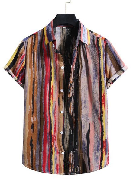 

Holiday Printed Shirts & Tops, As picture, Short Sleeves Shirts