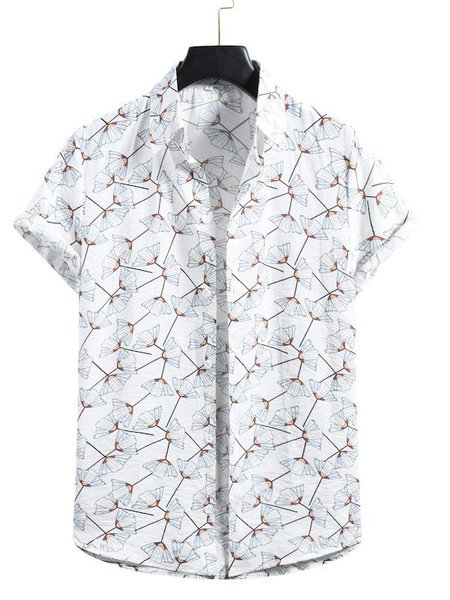 

Tribal Shirts & Tops, White, Men's Floral shirt