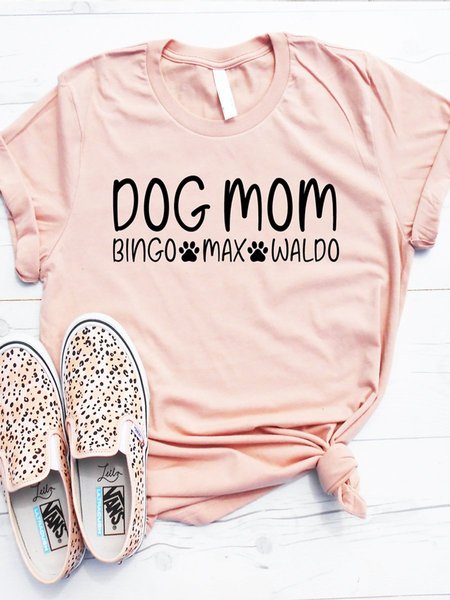

Dog MOM With Dog Names Tee, Brick red, T-shirts