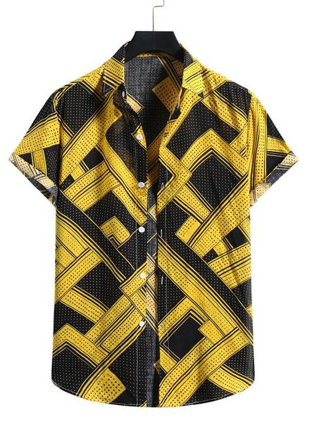

Printed Cotton Shirts & Tops, Yellow, Men's Floral shirt