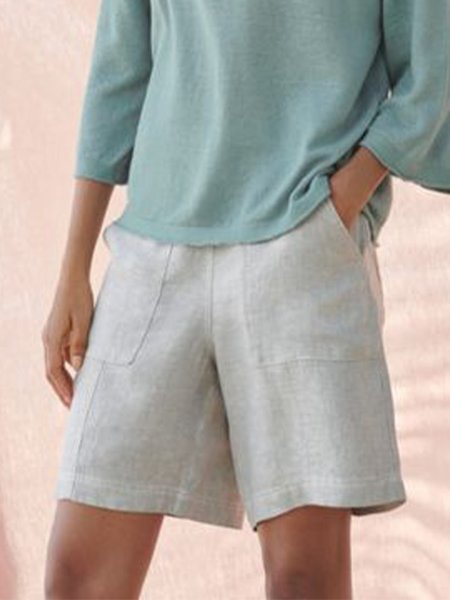 

Shift Casual Cotton-Blend Shorts, Light gray, Shorts