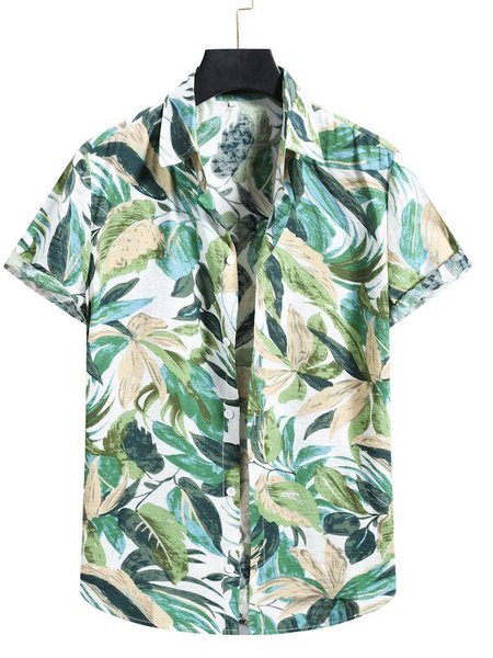 

Printed Holiday Shirts, Green, Men's Floral shirt