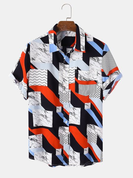 

Men's Shirt Collar Abstract Shirts, Red, Shirts