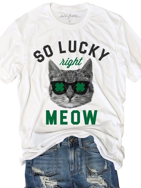 

Cat Tee, White, T-shirts
