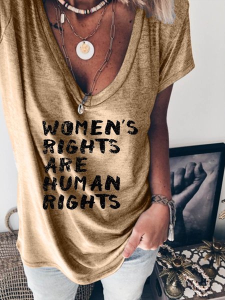 

Womens Rights Are Human Rights V-neck Tee, Khaki, T-shirts