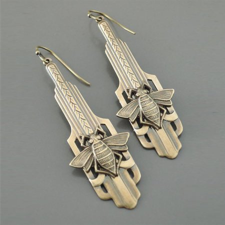 

Bee Insect Alloy Plain Earrings, Copper, Earrings