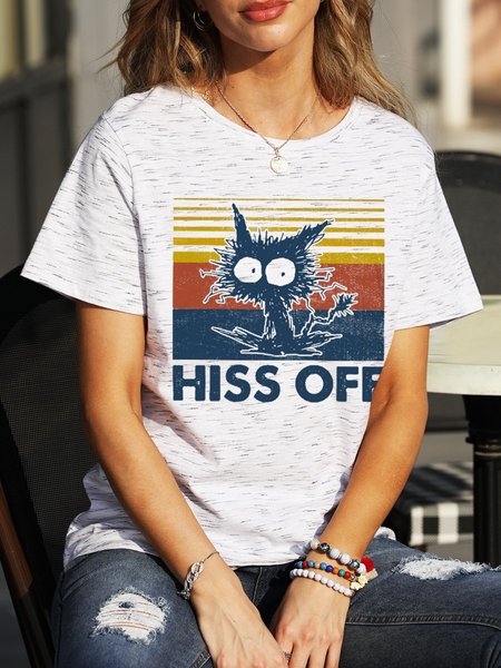 

Cat Hiss Off Classic T-Shirt, Gray-white, T-shirts