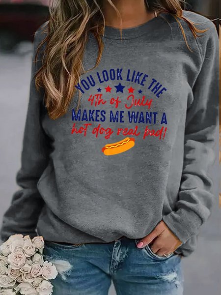 

You Look Like The 4th Of July Women's Sweatshirt, Grey, Hoodies&Sweatshirts