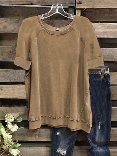 Short Sleeve Casual Crew Neck Shift T-Shirts, Kakashi, Tops