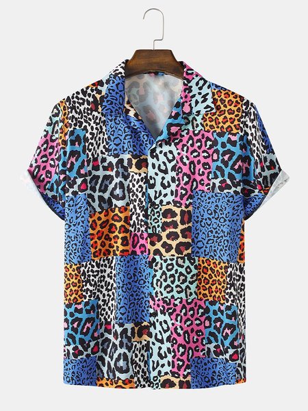 

Men's Casual Abstract Shirts, Blue, Men's Floral shirt
