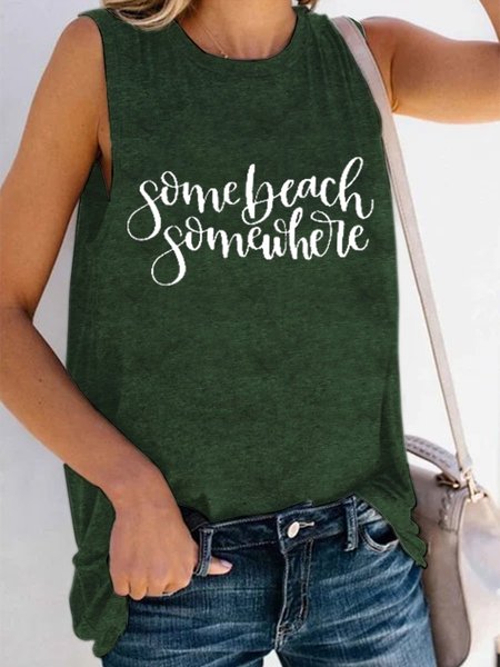 

Some Beach Somewhere Tops Vest, Dark green, Tank Tops