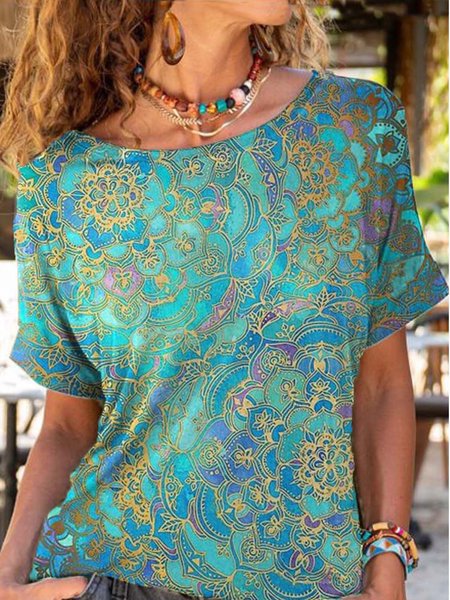 

Casual Printed Shirts & Tops, Light blue, Tops
