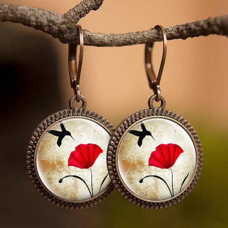 

Alloy Earrings, Red, Earrings