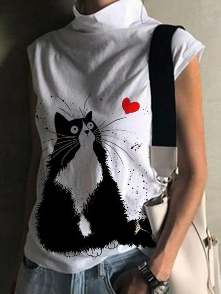 

Camicie & Top Casuale dolcevita Animale Misto Cotone, Bianco, T-Shirts