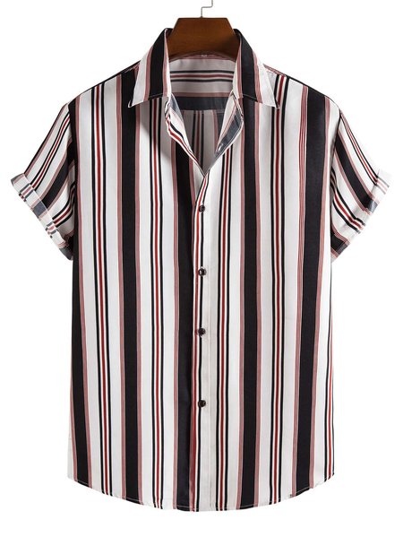 

Casual Printed Stripes Shirts & Tops, Brown, Men's Floral shirt