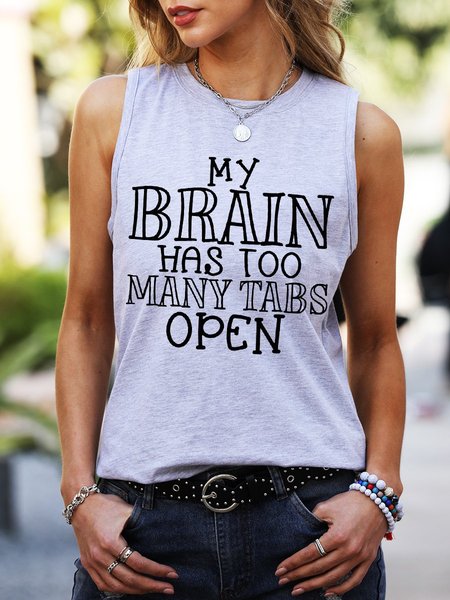 

My Brain Has Too Many Tabs Open Tank Top, Gray, Tank Tops