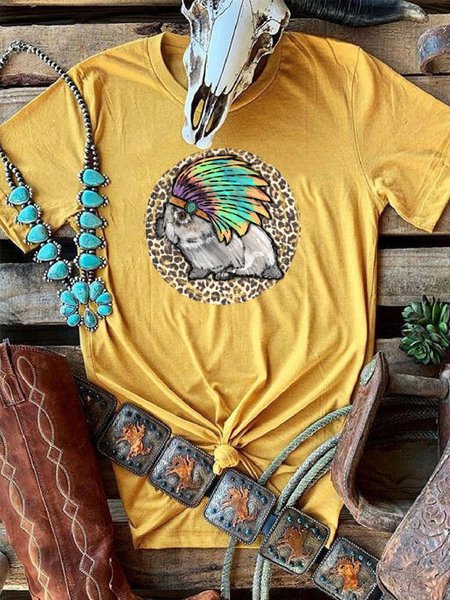 

Easter Bunny Casual Short Sleeve Leopard Shirts & Tops, Yellow, Auto-Clearance