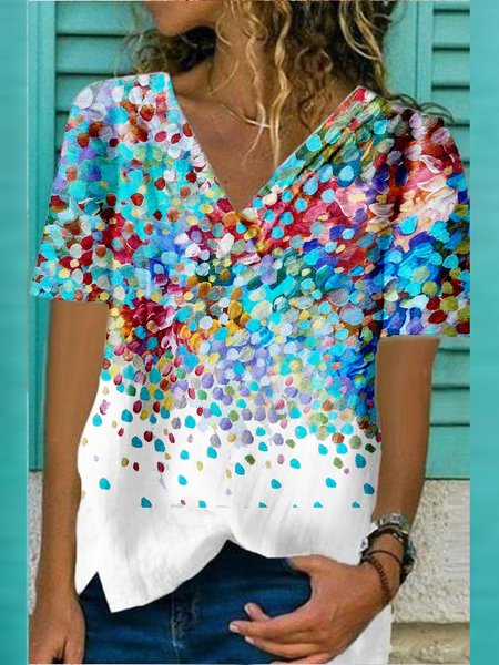 

Maniche Corte Scollo a V Camicie & Top, Colore di immagine, T-Shirts