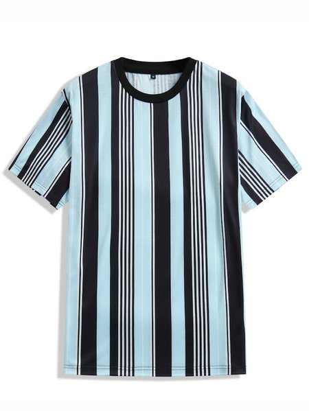 

Crew Neck Simple Shirts & Tops, As picture, Men's t-shirts