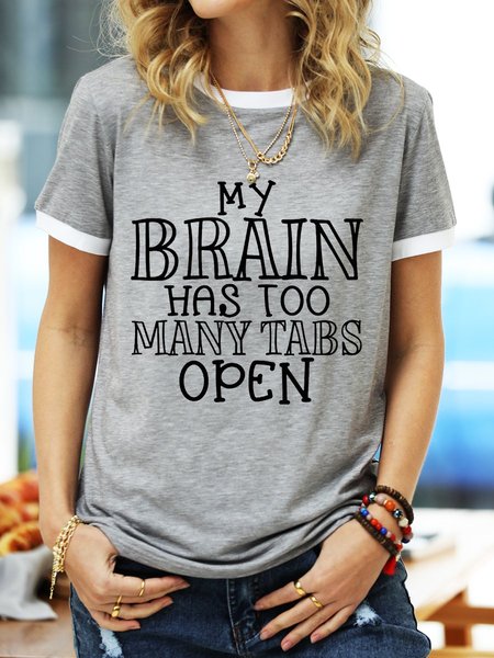 

My Brain Has Too Many Tabs Open Graphics Tee, Gray, T-shirts
