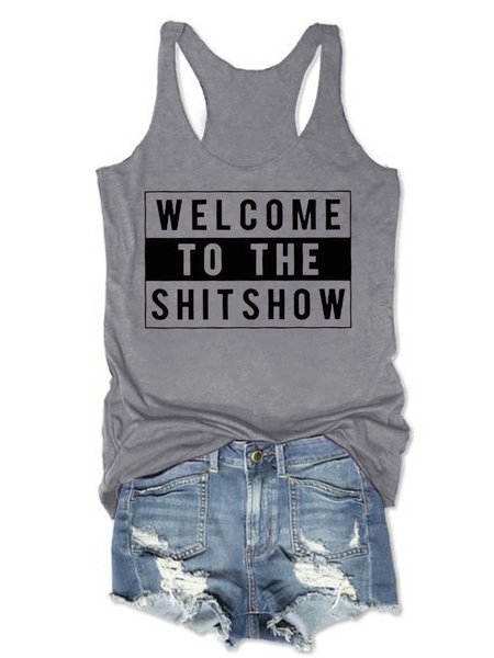 

Welcome To Shitshow Women's Sleeveless Shirt, Grey, Tank Tops