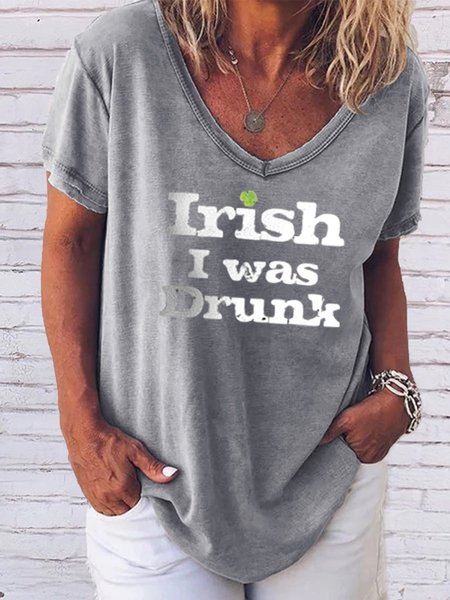 

Irish I Was Drunk Women's T-Shirt, Grey, T-shirts