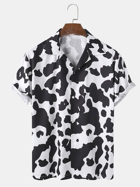 

Men's Vintage Abstract Shirts, Black, Men's Floral shirt